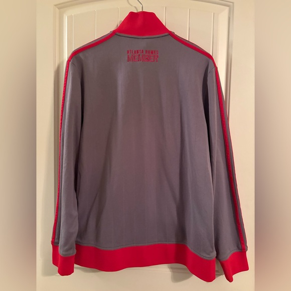 Adidas Gray and Red Atlanta Hawks Member Jacket - Picture 2 of 8
